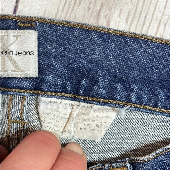 VTG Sz 3 Calvin Klein Dark Blue Boot Cut Mid Rise Denim Jeans Women’s Vintage - Picture 3 of 16